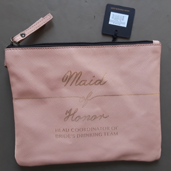 Maid Of Honor Top Zip Wristlet Bag - Picture 1 of 9